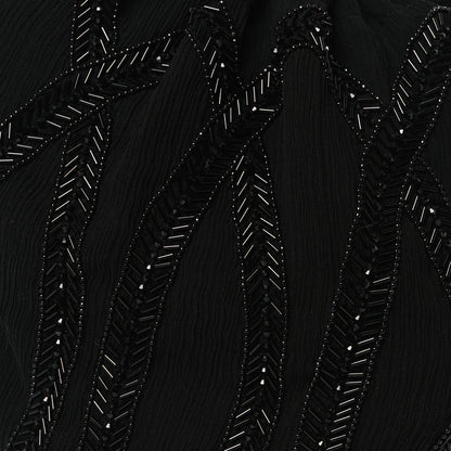 Chiffron Beaded Pochon Souple Bag Black