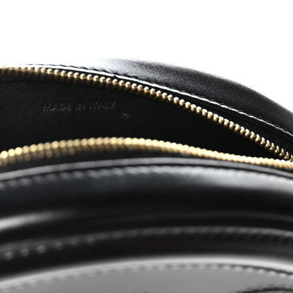 Smooth Calfskin Cuir Small Triomphe Oval Crossbody Purse Black