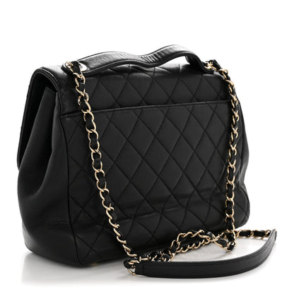Caviar Quilted Large Business Affinity Flap Black