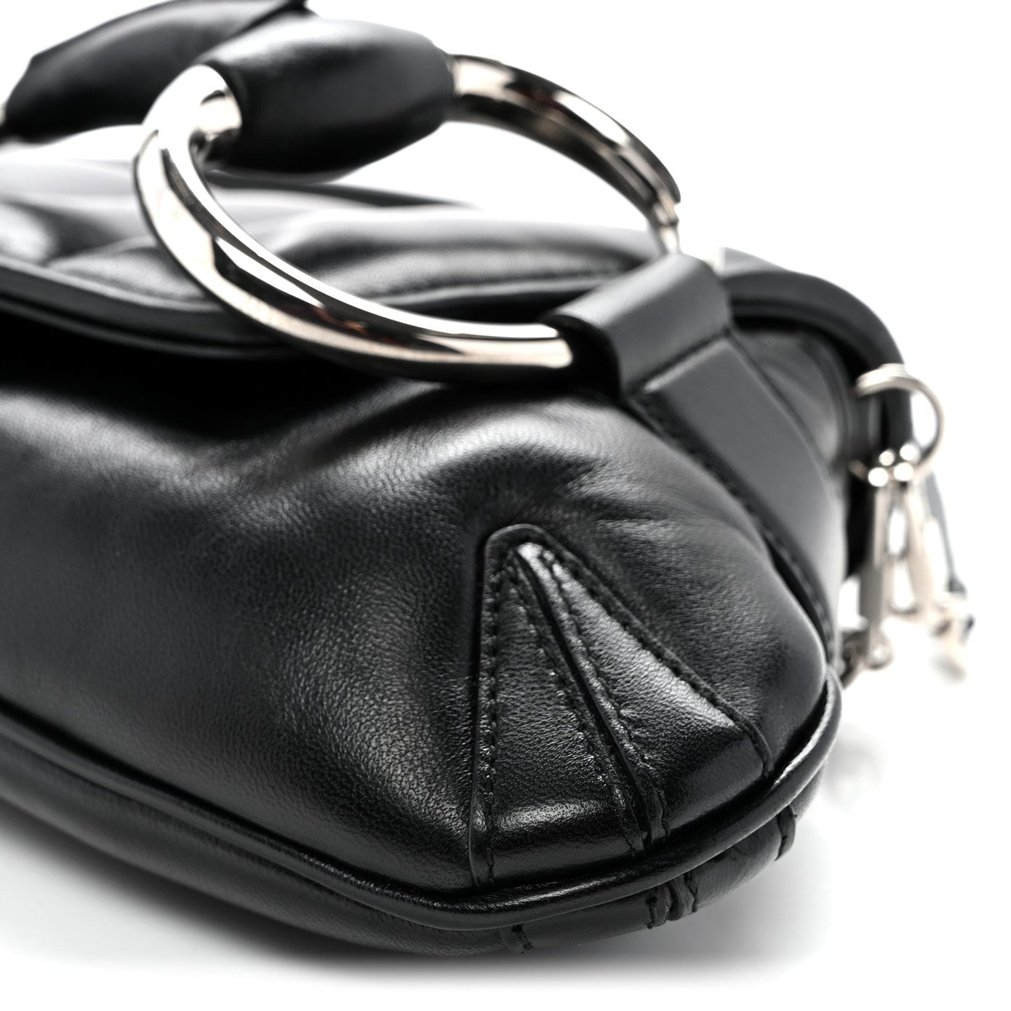 Nappa Vertical Matelasse Medium Maxi Horsebit Chain Shoulder Bag Black
