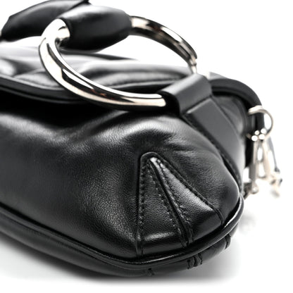 Nappa Vertical Matelasse Medium Maxi Horsebit Chain Shoulder Bag Black