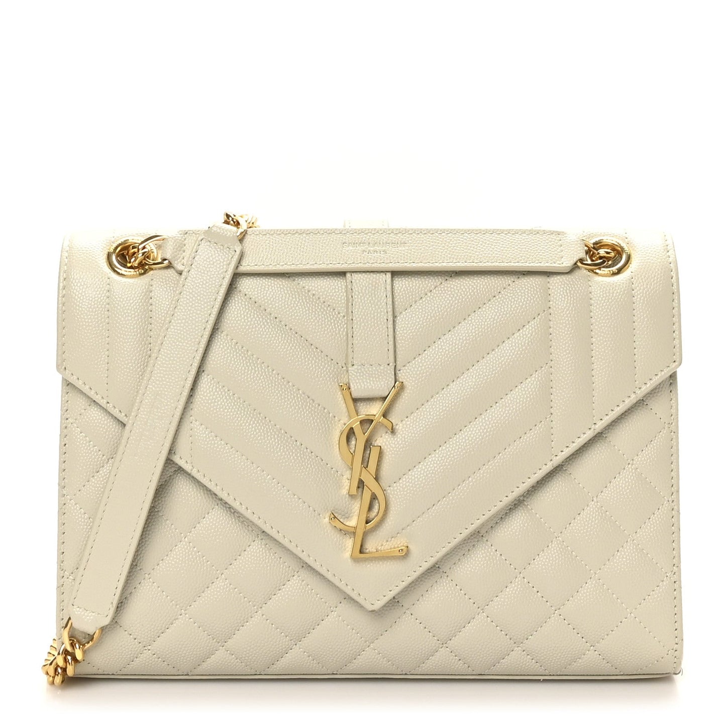 Grain De Poudre Textured Mixed Matelasse Medium Triquilt Monogram Satchel Crema Soft