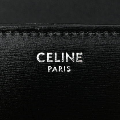 Shiny Calfskin Triomphe Chain Shoulder Bag Black