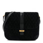 Suede All-Over Monogram Small Le Monogramme Satchel Black