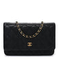 Caviar Quilted Wallet on Chain WOC Black