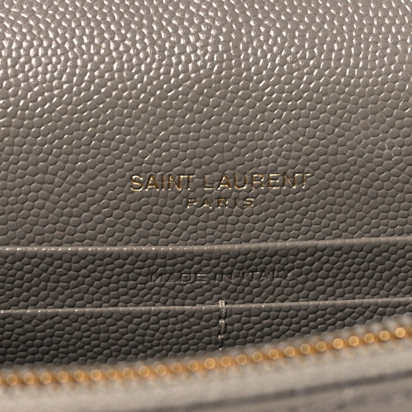 Grain De Poudre Matelasse Chevron Monogram Envelope Chain Wallet Fog