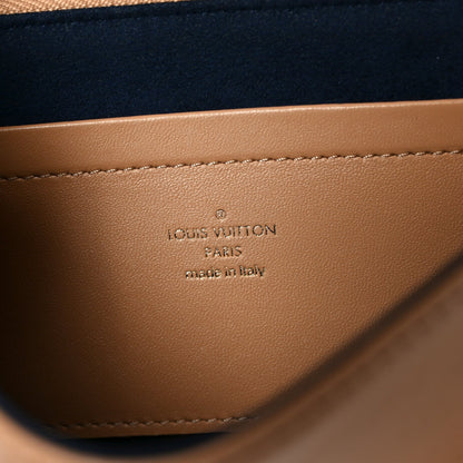 Lambskin Embossed Monogram Pochette Coussin Camel