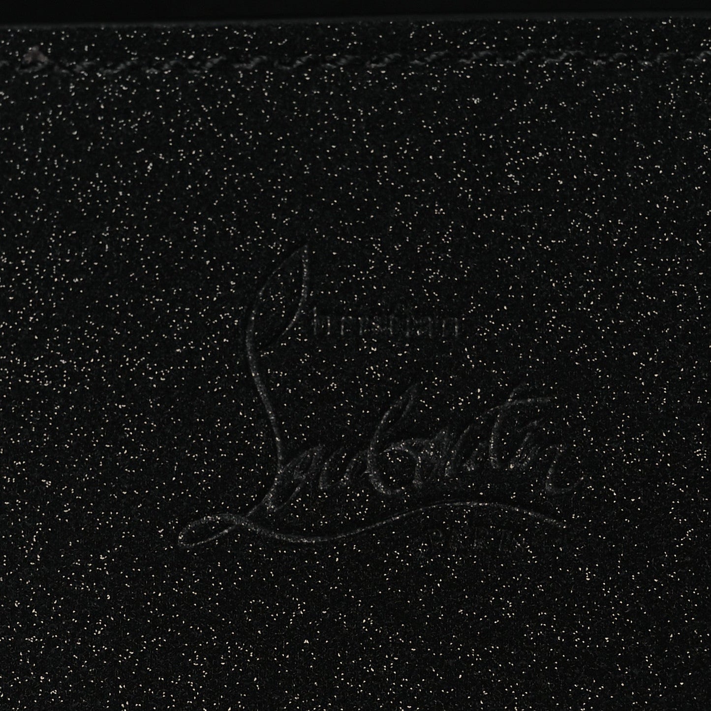 Suede Glitter Calfskin Embellished Paloma Clutch Black