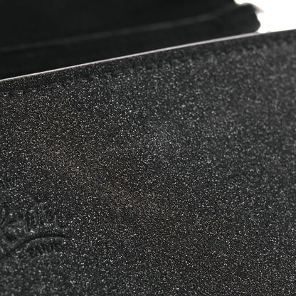 Suede Glitter Calfskin Embellished Paloma Clutch Black