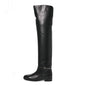 Calfskin Slim Horsebit Over The Knee High Boots 37 Black
