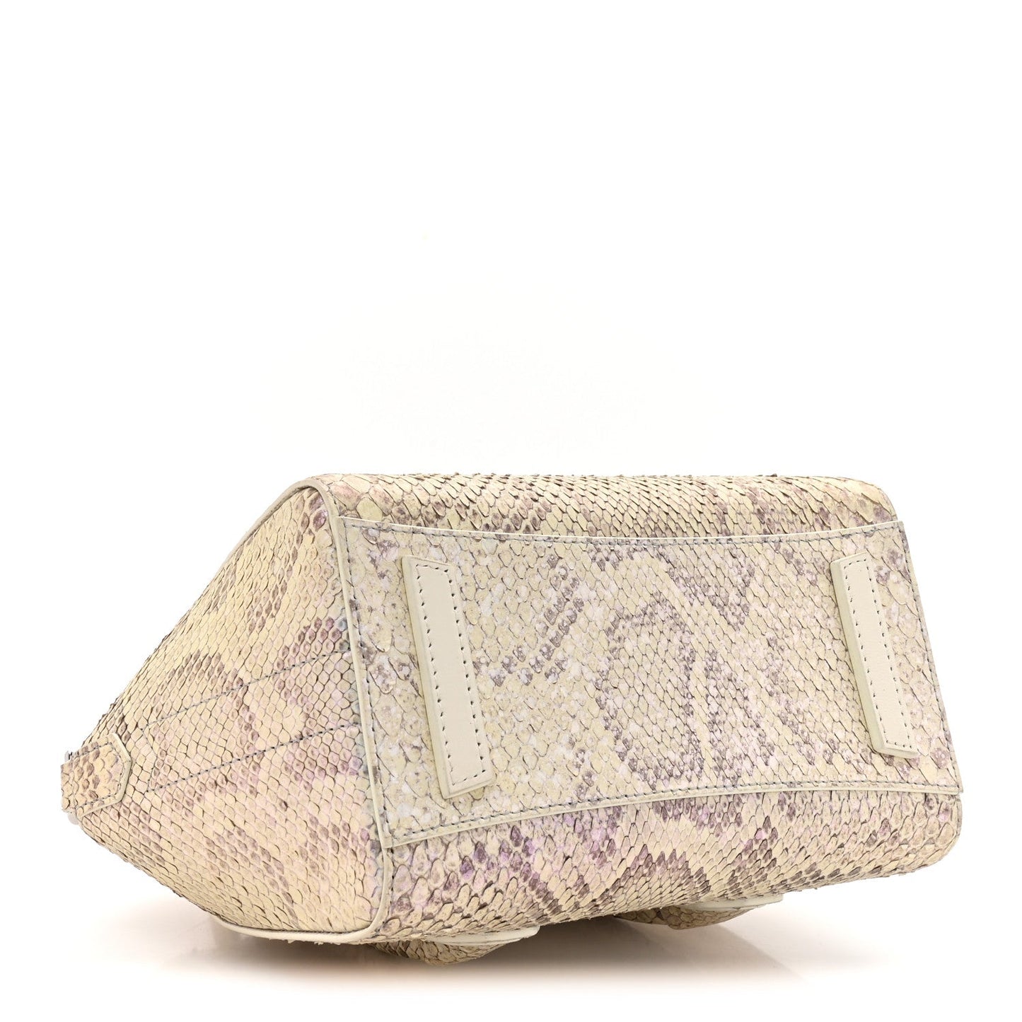 Snakeskin Mini Lock Antigona Shoulder Bag Dusty Gold