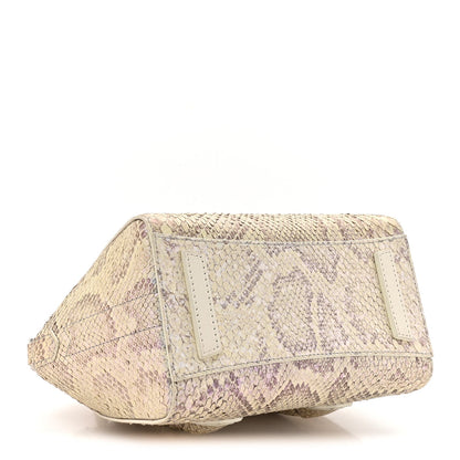 Snakeskin Mini Lock Antigona Shoulder Bag Dusty Gold