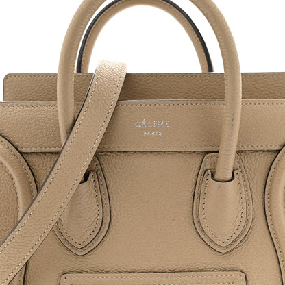 Drummed Calfskin Nano Luggage Dune