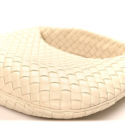 Supple Nappa Intrecciato Padded Small Veneta Hobo Sea Salt