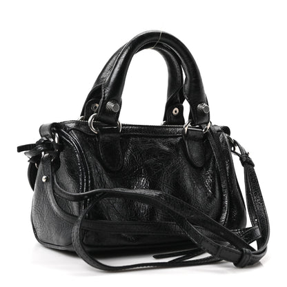 Agneau Arena Crystal Neo Nano Cagole Handbag Black