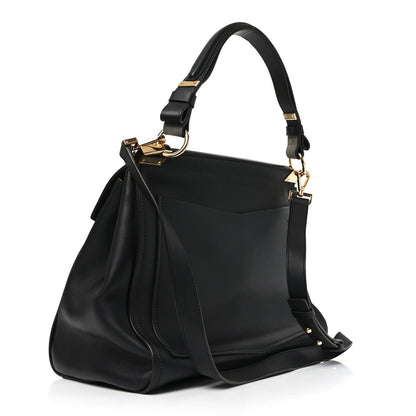 Calfskin Medium Mystic Shoulder Bag Black