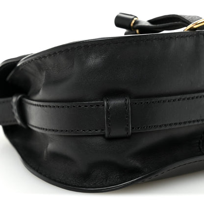 Calfskin Mini Marcie Metal Bar Trim Crossbody Bag Black
