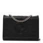 Sakai Be Green Calfskin Diagonal Stitched Blondie Wallet on Chain Black