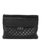 Grained Calfskin Quilted Large Archi Chic Cosmetic Case Navy