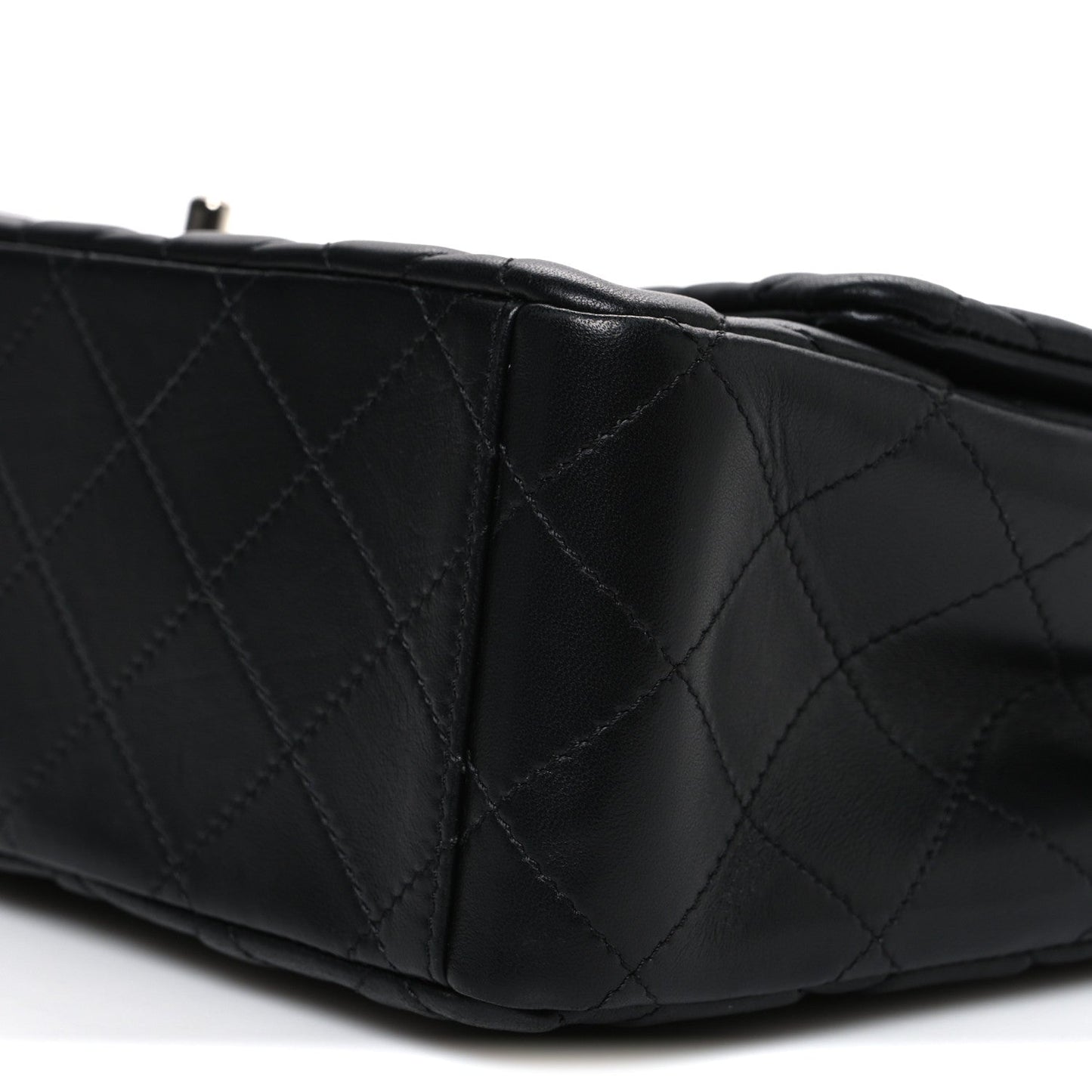 Lambskin Quilted Maxi Single Flap Black