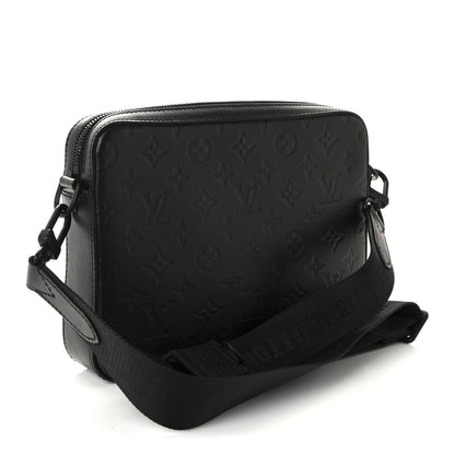Calfskin Monogram Shadow Duo Messenger Black