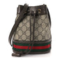 GG Supreme Monogram Web Mini Ophidia Bucket Bag Brown