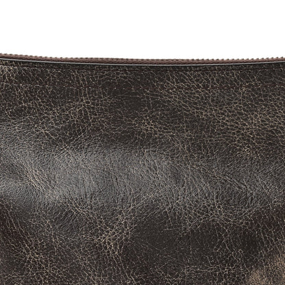 Lambskin Crackled Vintage Calfskin Small Voyou Crossbody Bag Brown