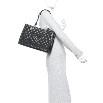 Caviar Quilted Grand Shopping Tote GST Black