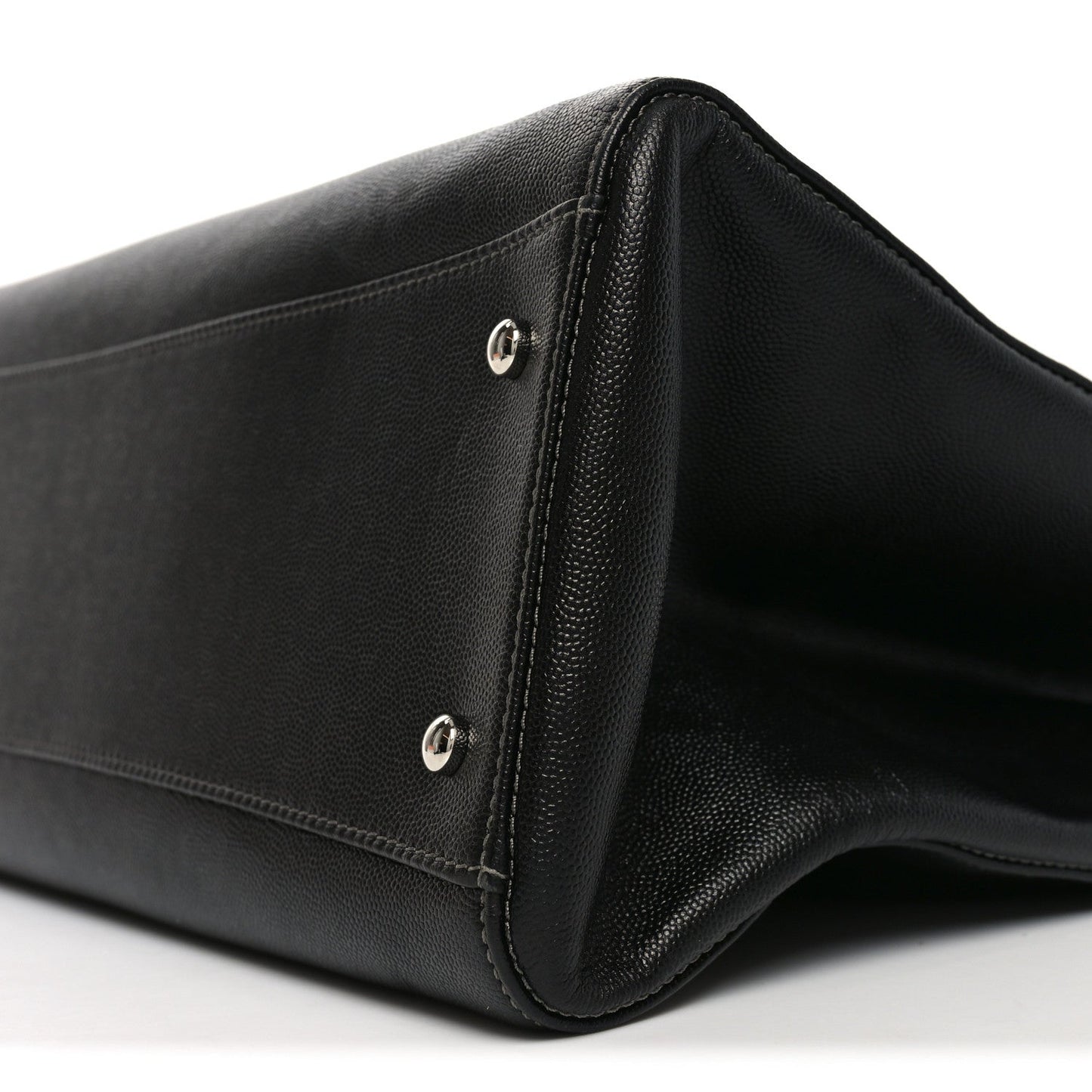 Caviar Medium Cerf Executive Shopper Tote Black