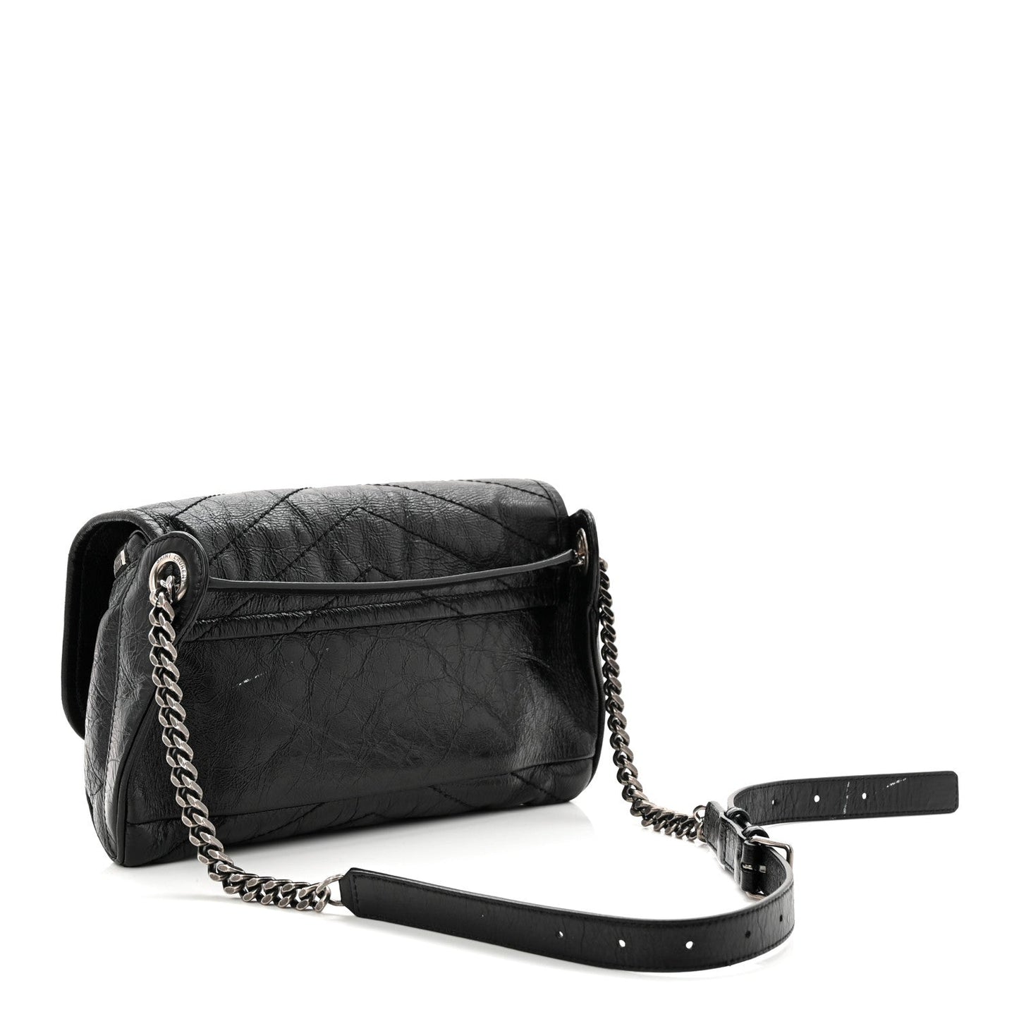 Crinkled Calfskin Matelasse Monogram Niki Body Bag Black