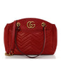 Calfskin Matelasse Medium GG Marmont Open Top Shoulder Bag Hibiscus Red