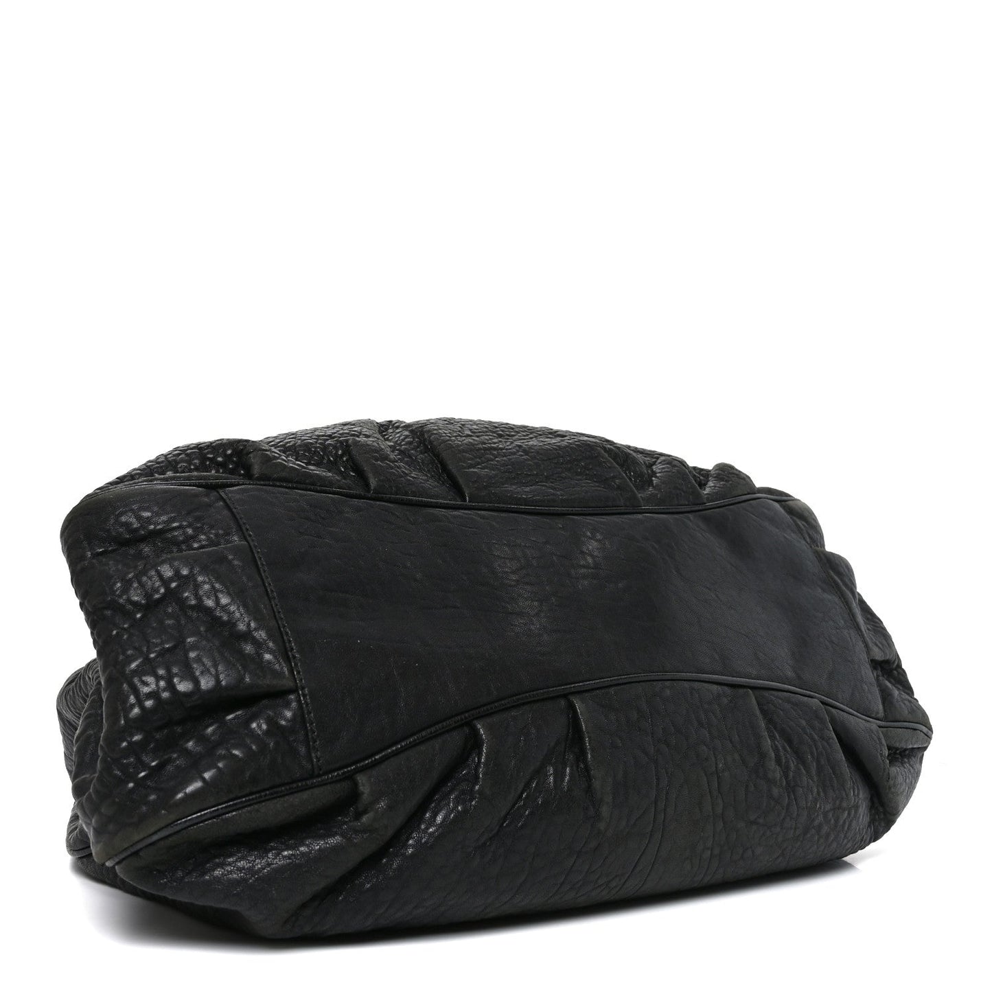 Crinkled Lambskin Mia Tote Black