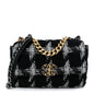 Tweed Quilted Medium Chanel 19 Flap Black White