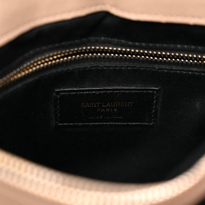 Calfskin Y Quilted Monogram Medium Loulou Chain Satchel Dark Beige