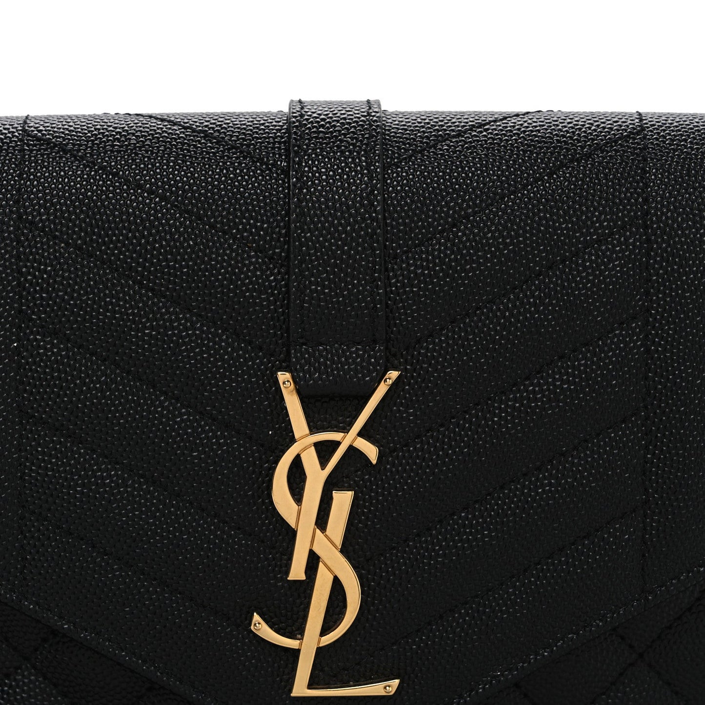 Grain De Poudre Textured Mixed Matelasse Triquilt Monogram Clutch Black