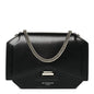 Calfskin Bow Cut Chain Wallet Black