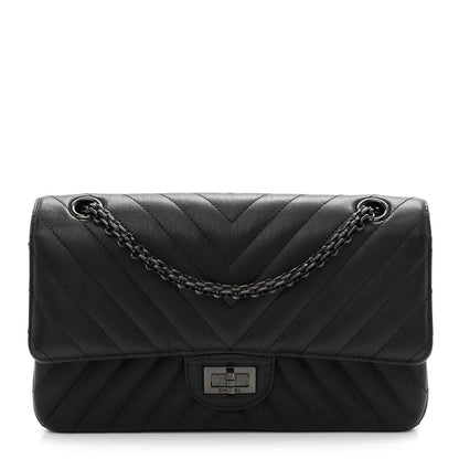 Sheepskin Chevron Quilted 2.55 Reissue 225 Double Flap So Black
