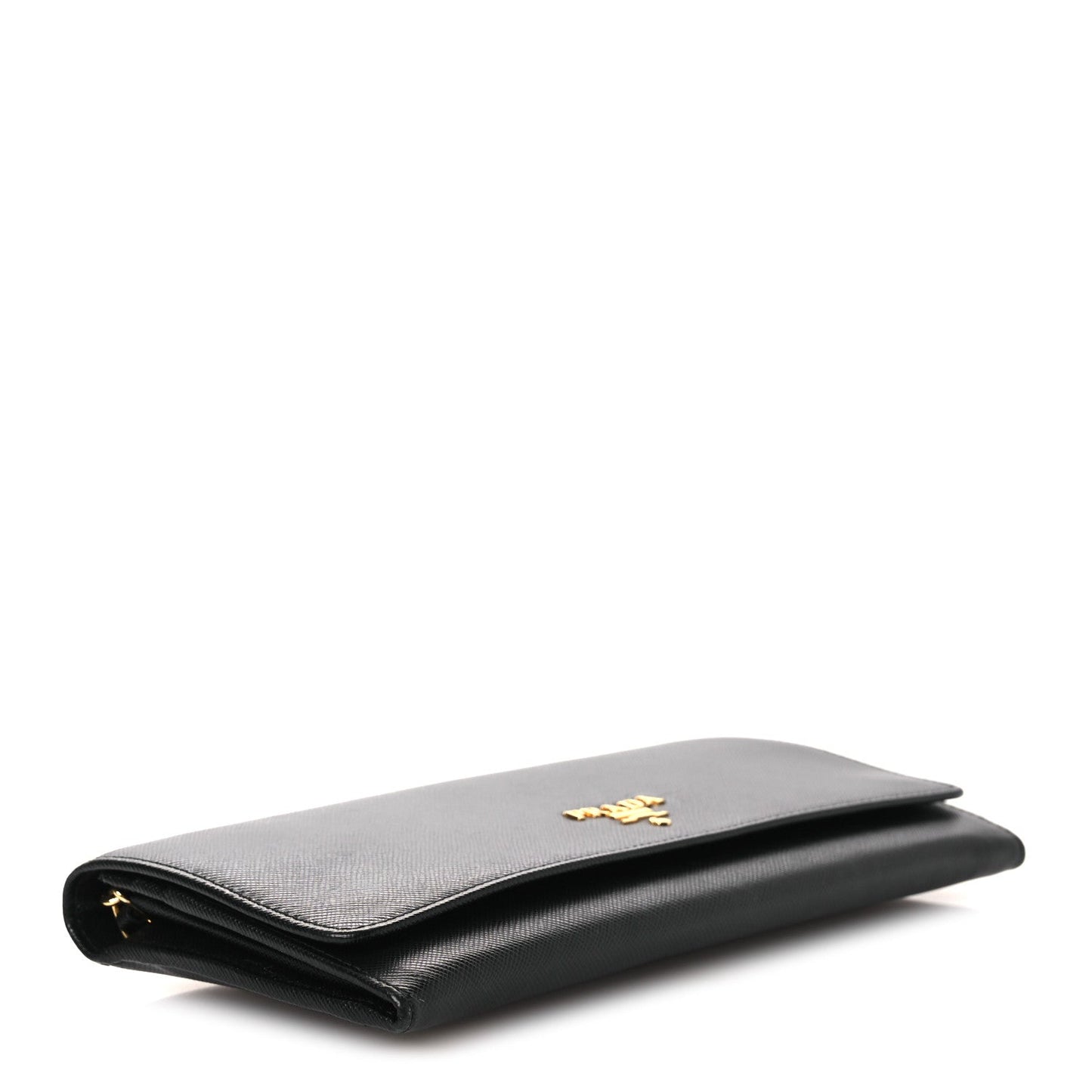 Saffiano Metal Oro Chain Wallet Black