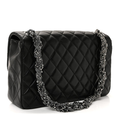 Lambskin Quilted Medium Westminster Pearl Flap Black