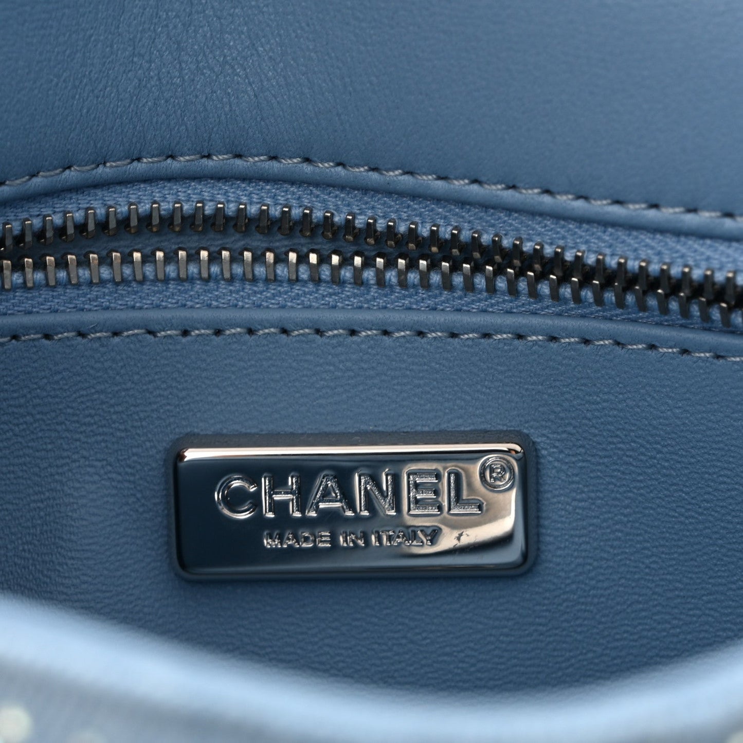 Denim Strass Evening Flap Bag Blue