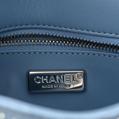 Denim Strass Evening Flap Bag Blue