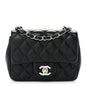 Lambskin Quilted Mini Square Flap Black