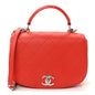 Calfskin Stitched Small Ring My Bag Flap Crossbody Red