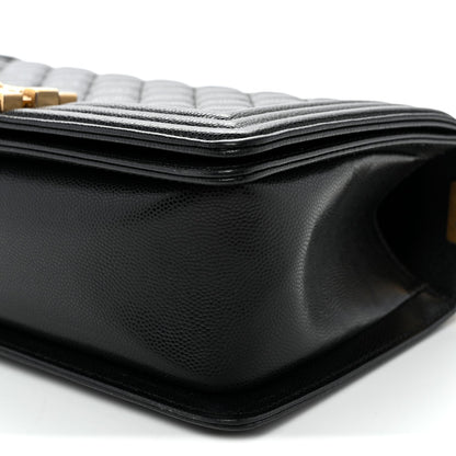 Caviar Quilted Medium Boy Flap Black