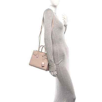 Calfskin Crocodile Embossed Nano Sac De Jour Marble Pink