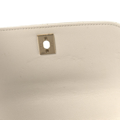 Caviar Quilted Small Business Affinity Flap White