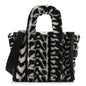 Polyester Cotton Oversized Monogram Medium Traveler Tote Bag Black Ivory