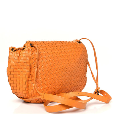 Nappa Intrecciato Drawstring Messenger Flap Orange