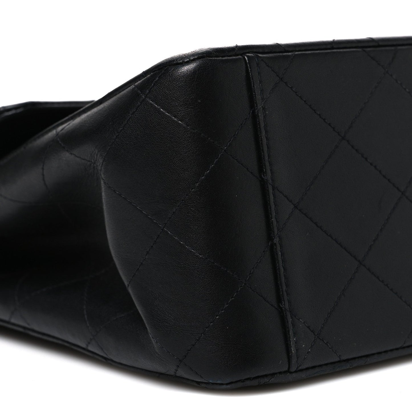 Lambskin Quilted XL Jumbo Single Flap Black