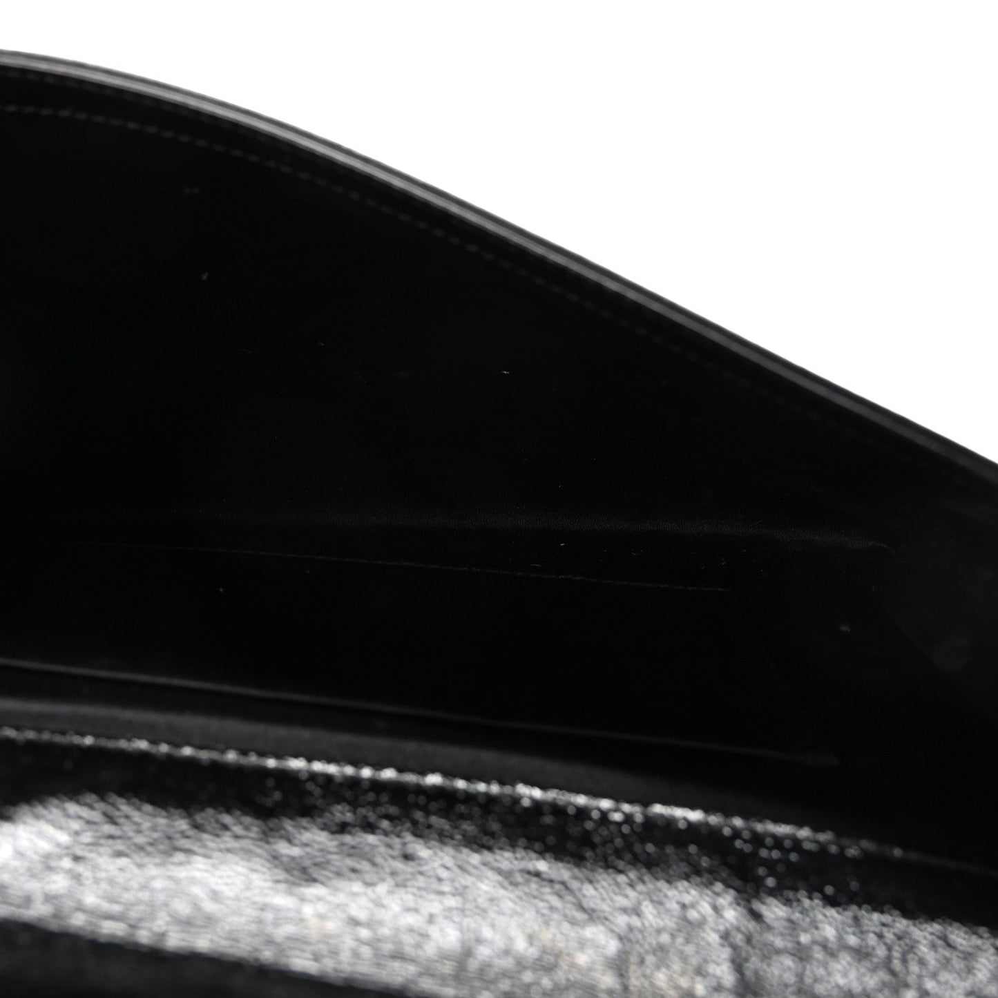Textured Patent Monogram Large Belle De Jour Clutch Black